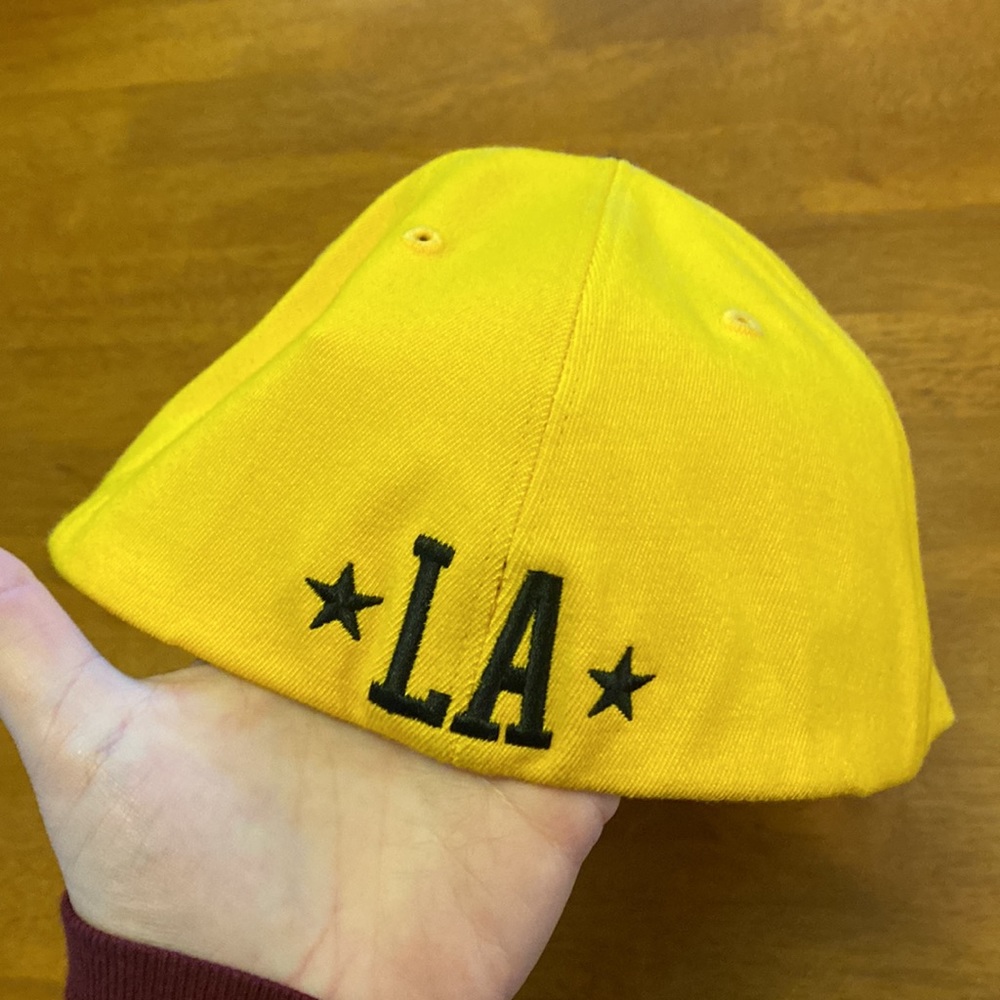 LA Lakers Cap Black Yellow Vintage NBA Nike EUC XL - Picture 3 of 8
